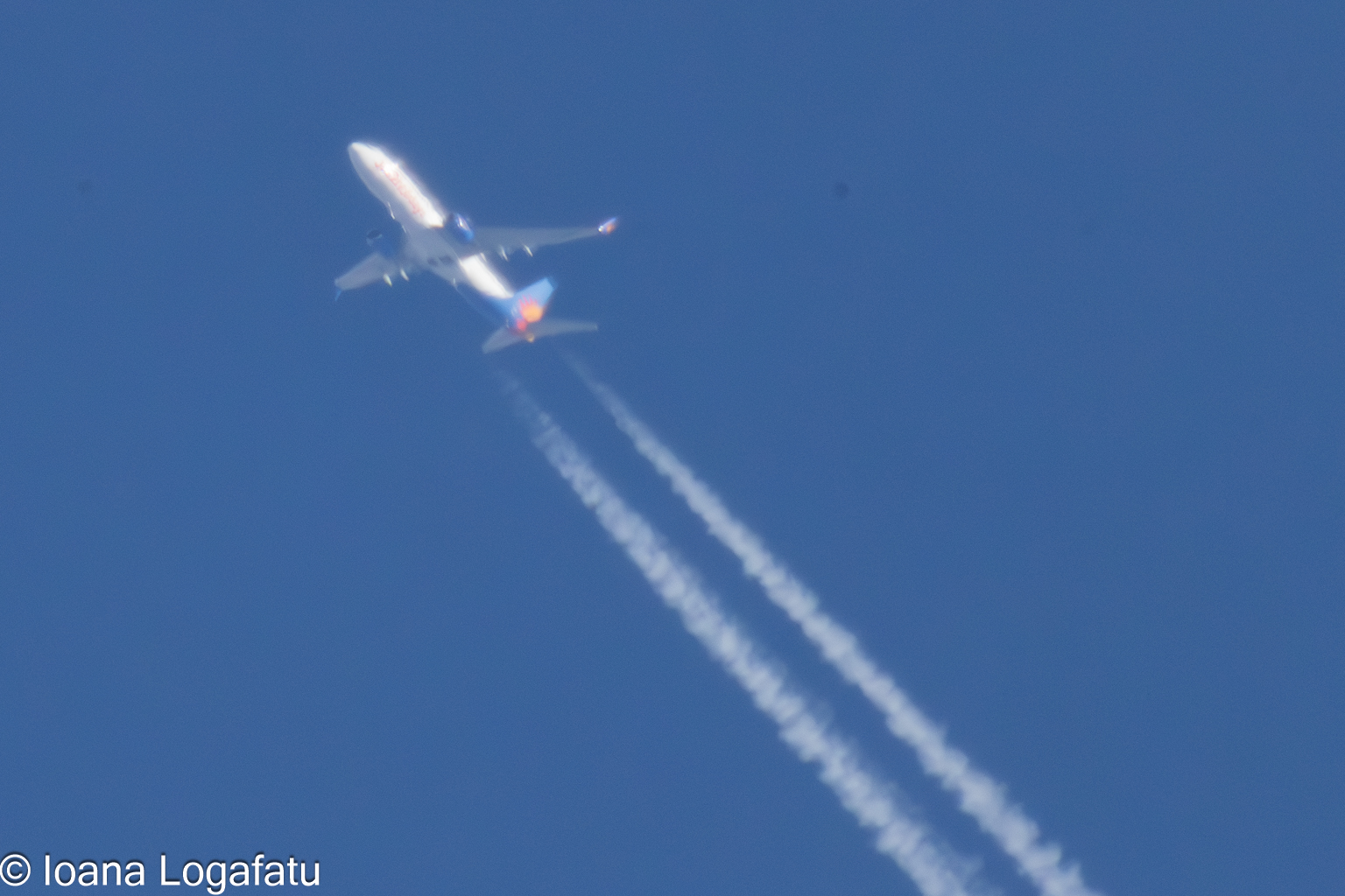Cruising high above the clouds on a clear day